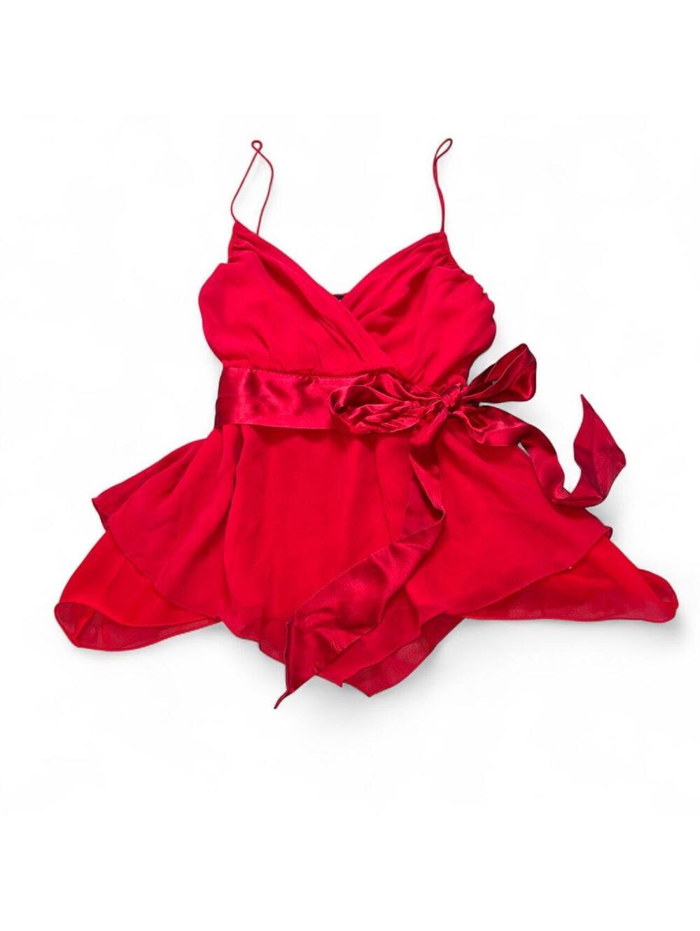 Vintage Y2K The Limited red silk wrap top